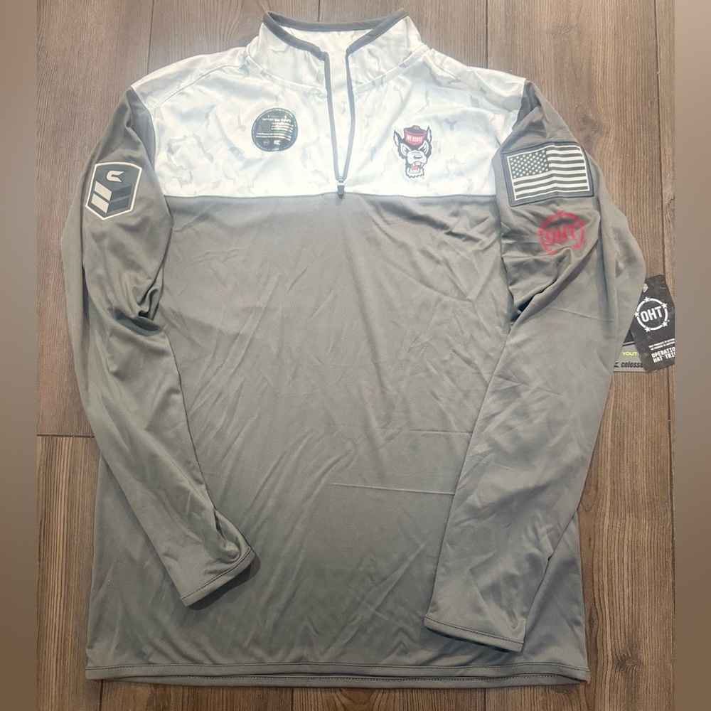 NC State OHT Colosseum Quarter Zip Youth Large Wolfpack Camo NWT